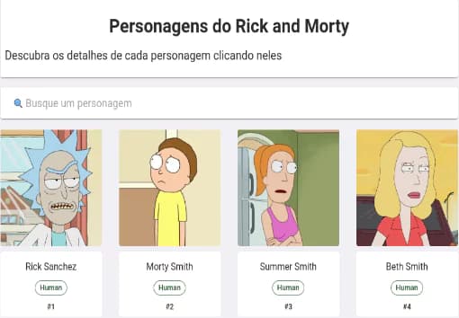 imagem do projeto Personagens do Rick and Morty